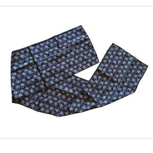 Silk Ombre Lightweight Accent Scarf black floral and gray